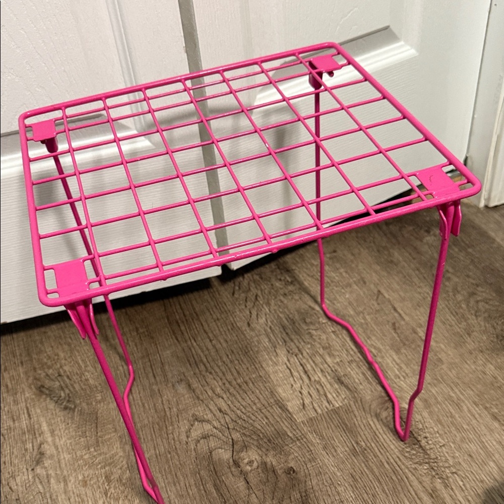 Pink Wire Grid Table - Picture 2 of 3